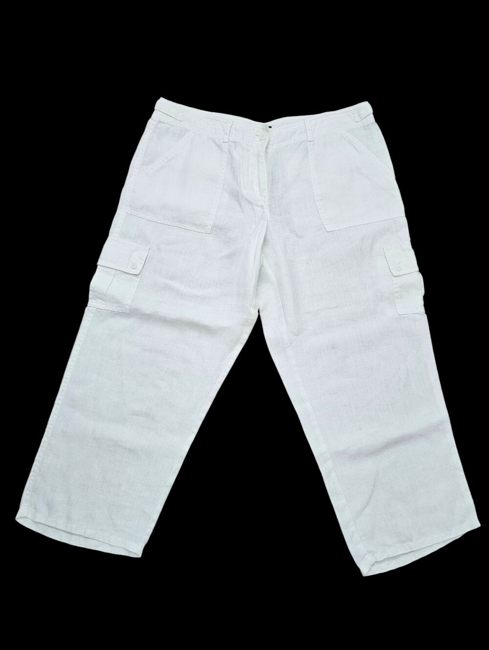 Tommy Bahama Two Palms Crop Pants Aubrey Fit White Size 10 100% Linen